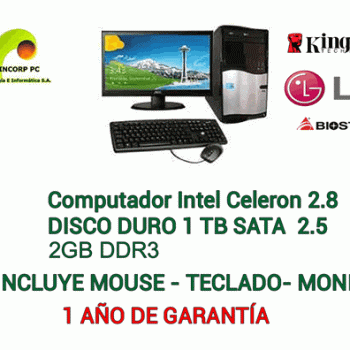 INTEL Celeron 2.8GHZ 2GB DDR3 1TB DVDRW 24X