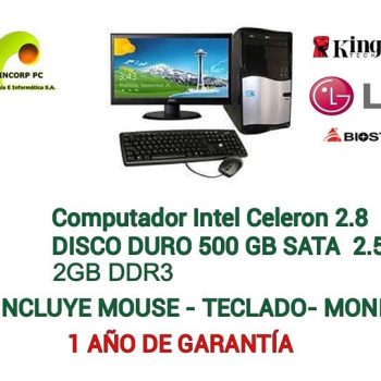 INTEL Celeron 2.8GHZ 2GB DDR3 500GB DVDRW 24X