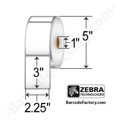 Zebra Etiquetas Directo Térmico 2.25" x 3" 10010042
