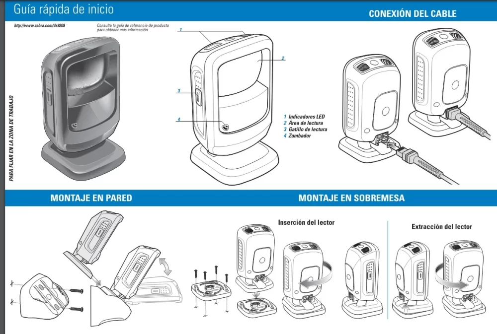 Motorola DS9208 Imager 2D Lector DS9208-SR4NNU21Z