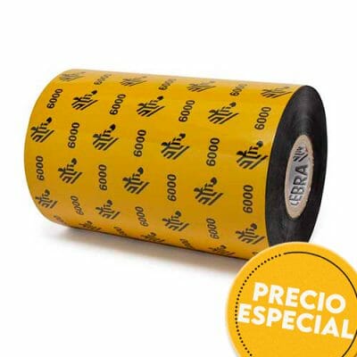 Zebra 06000BK11045 (110 mm X 450 m) Ribbon de Cera 06000BK11045