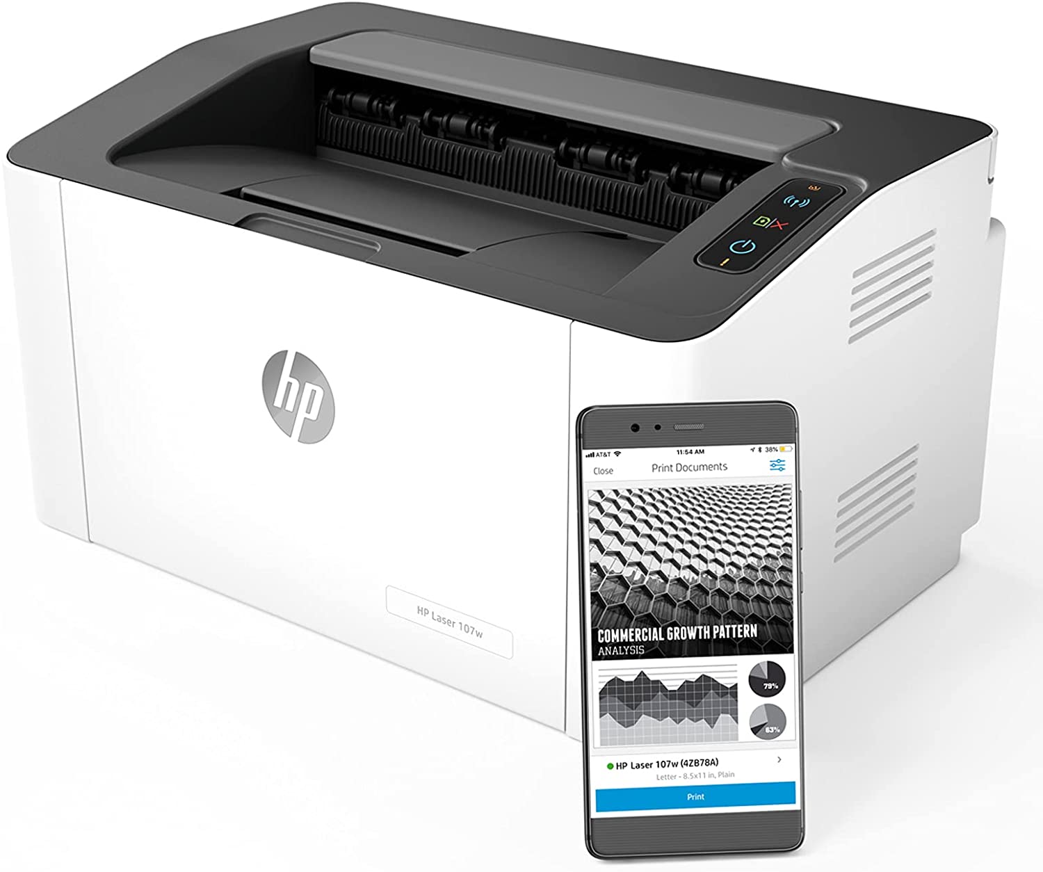 IMPRESORA LASER MULTIFUNCIÓN MONOCROMÁTICA HP 107W WI-FI USB 2.0 LED 400MHz  20ppm