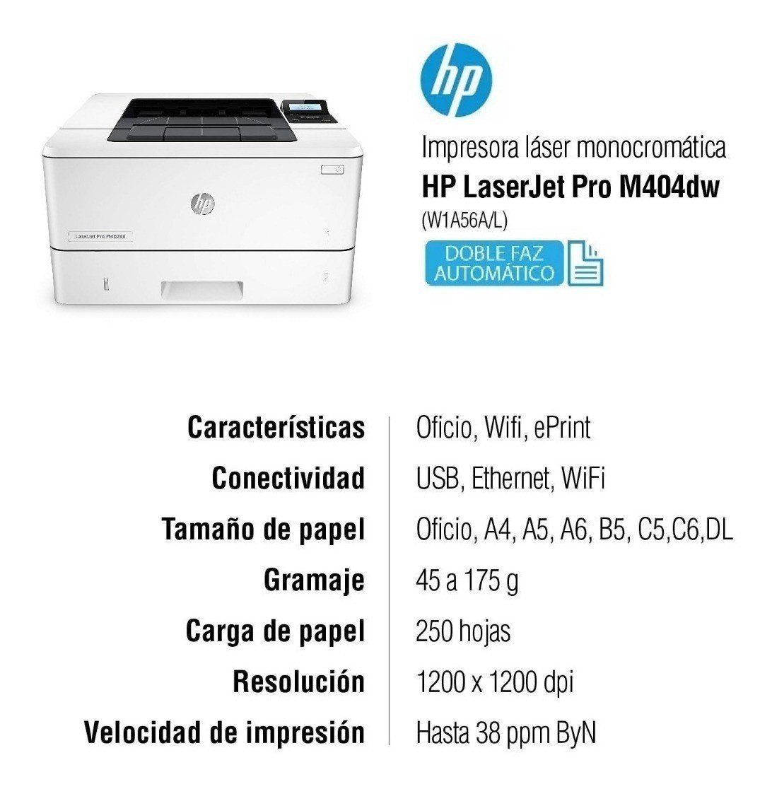 Impresora HP LaserJet Pro M404dw M404DW
