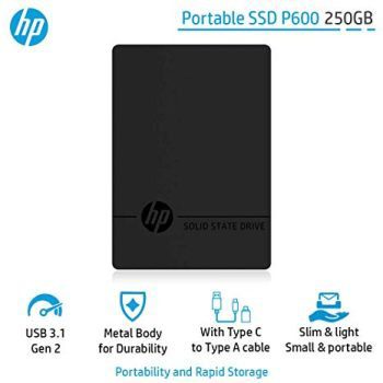 HP P600 250 GB portátil USB 3.1 externo SSD 3XJ06AA