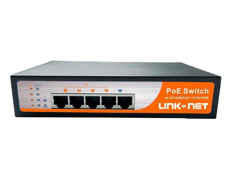 Linknet Switch POE 5 Puertos 10/100 LN-4POE-65W