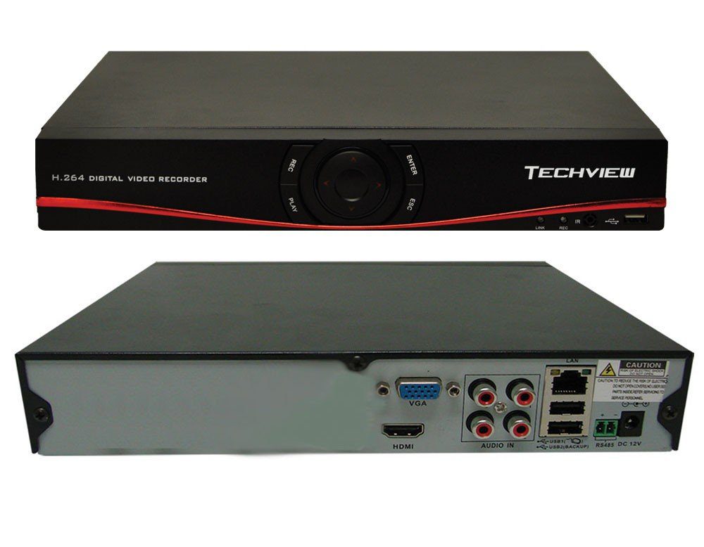 TECHVIEW KIT 8 Camaras + Hybrid DVR-HVR-NVR 16 Canales TV-KAHD16X8