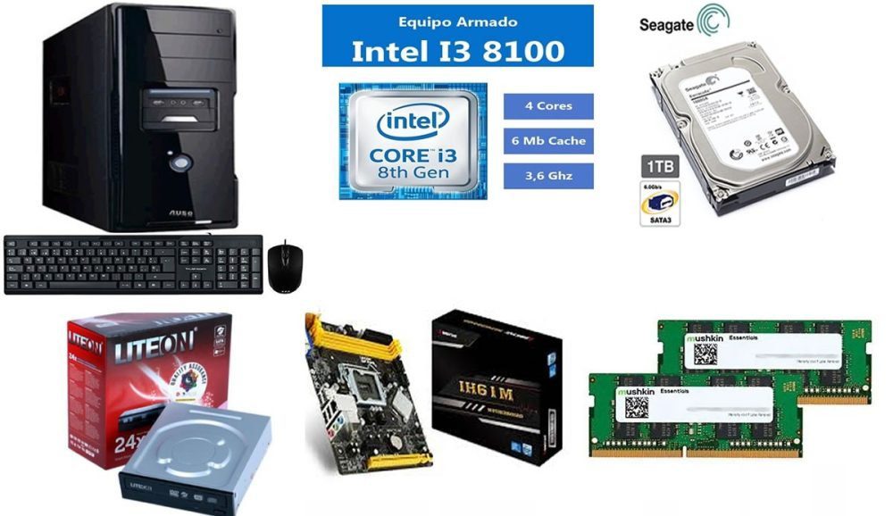 Compra Clon Intel I3-8100 4GB Ram TB Disco duro RW