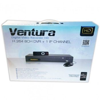 DVR 8 CANALES VENTURA AHD HIBRIDO 720P H.264+1 CANAL IP VE08HDS