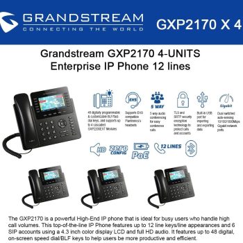 TELEFONO IP GRANDSTREAM GXP2170 12 LINEAS PoE GXP2170