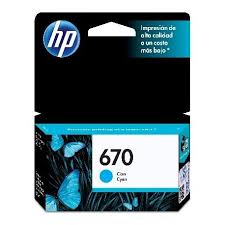 Cartucho Tinta HP 670 Cian Original CZ114AL