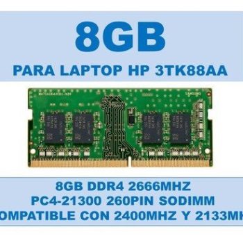 Memoria RAM HP 3TK88AA DDR4 8GB - 2666MHz 3TK88AA