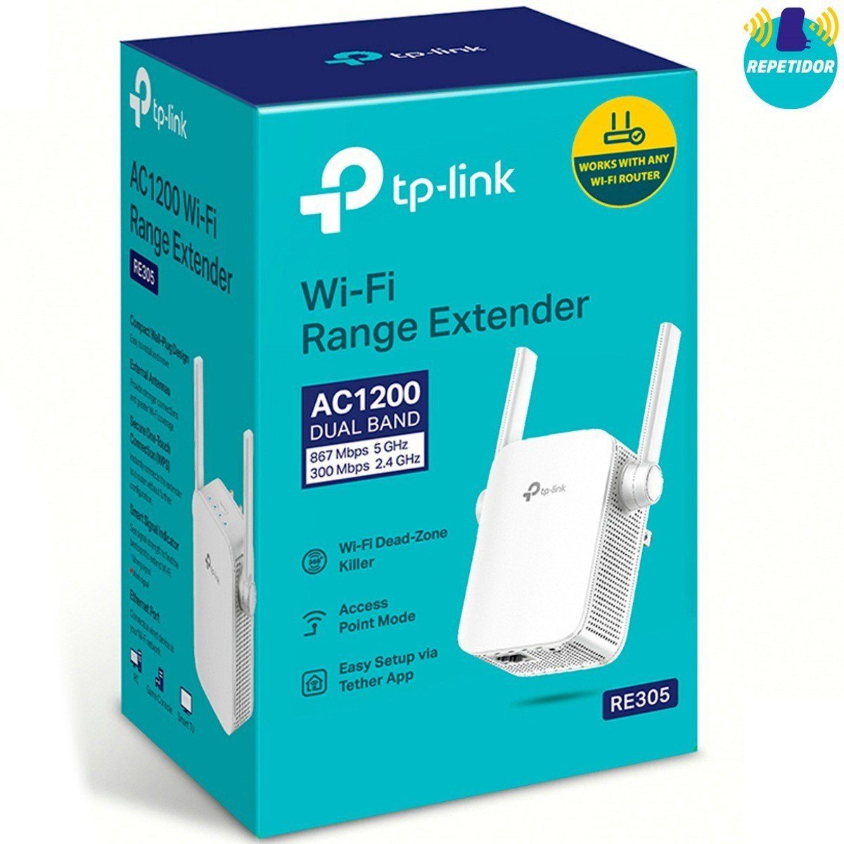 TP-Link RE300 AC1200 Repetidor WiFi/Amplificador Doble Banda