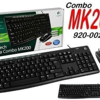 Teclado y Mouse Logitech MK200 Alámbrico USB Negro 920-002716