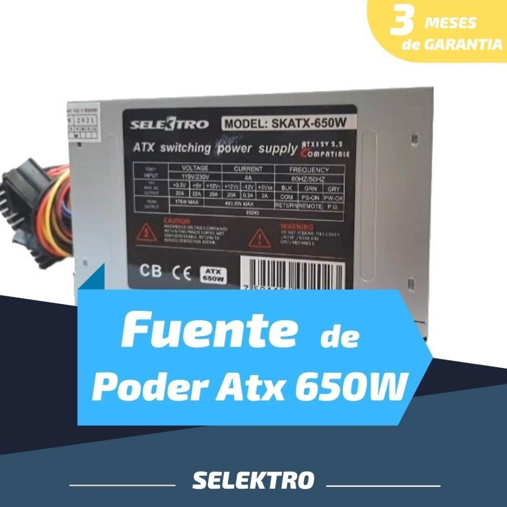 FUENTE DE PODER Selektro Emerald 650w SKATX-650W
