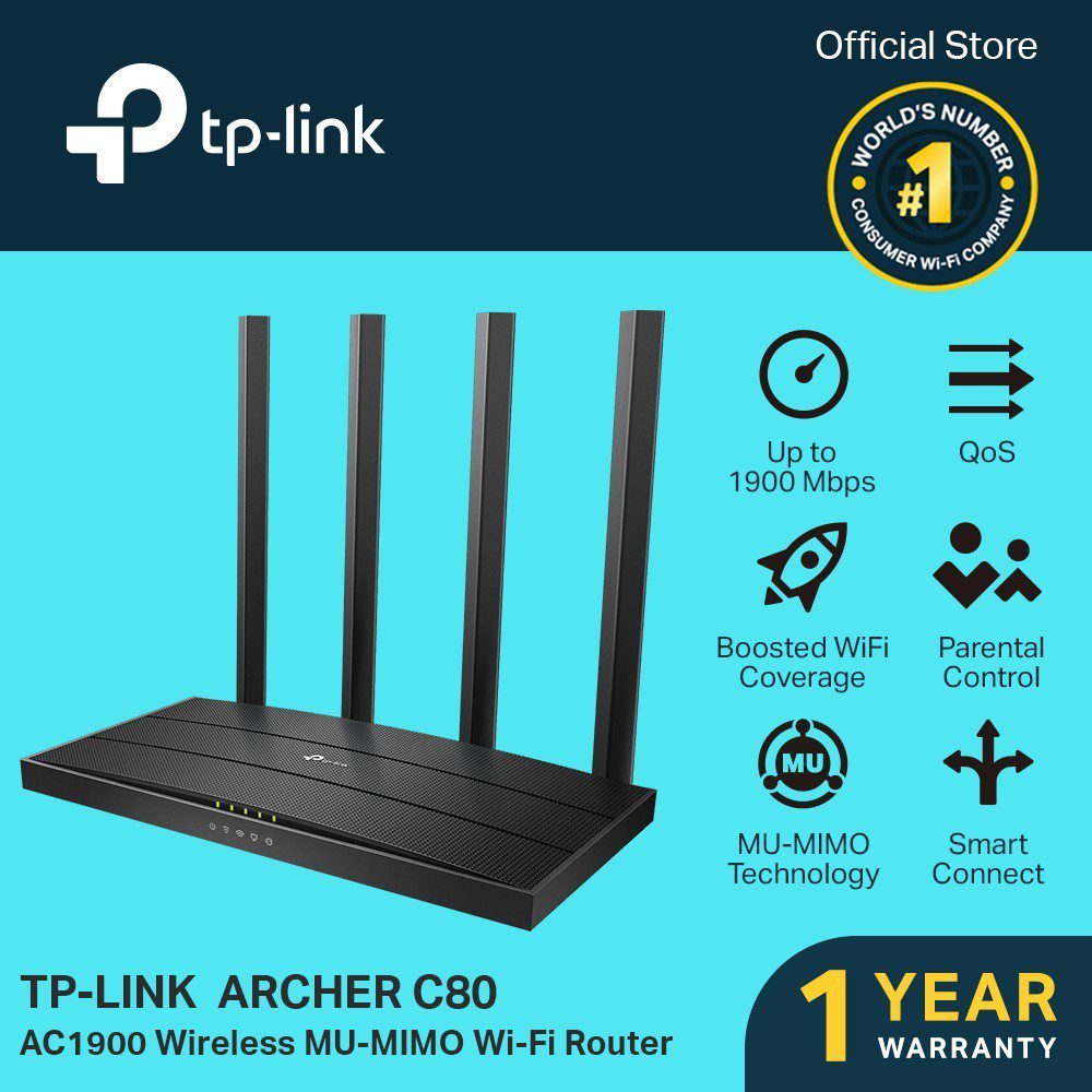 TP-LINK Router Doble Banda AC1900 MU-MIMO Archer C80