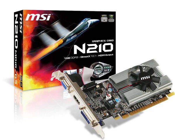 Tarjeta de Vídeo MSI Nvidia GeForce G 210 1GB 64-Bit N210-MD1G/D3