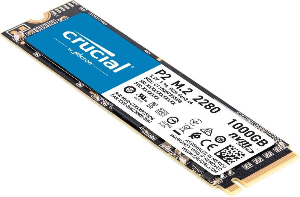 CRUCIAL ESTADO SOLIDO P2 1TB PCIe M.2 2280SS SSD CT1000P2SSD8