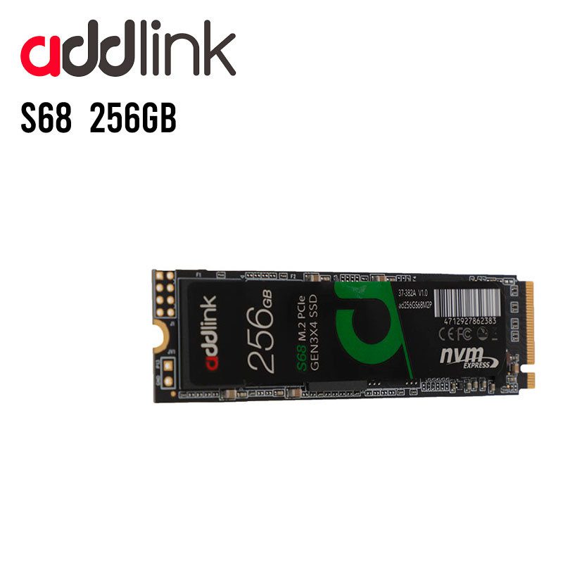 Unidad estado sólido Addlink S68 de 256GB M.2 NVMe PCIe AD256GBS68M2P