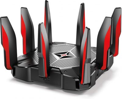 TP-Link AC5400 Tri Band WiFi Gaming Router (Archer C5400X) - Router inalámbrico MU-MIMO, CPU de 64 bits de cuatro núcleos de 1,8 GHz, Primera.