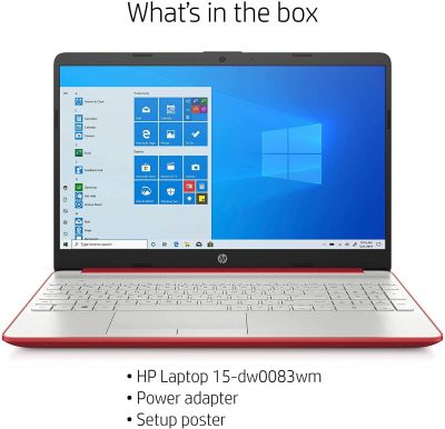 2020 HP 15.6'' HD pantalla LED Intel Pentium Oro 6405U 4GB DDR4 RAM 500GB HDD Windows 10 Scarlet Rojo