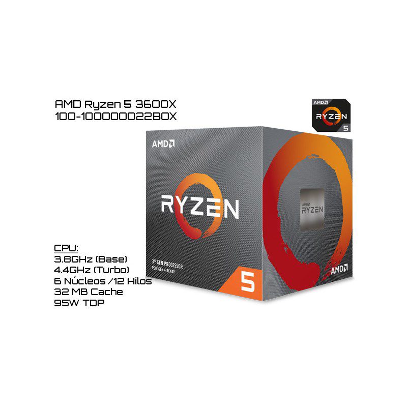 Procesador AMD Ryzen 5 3600X S AM4 3.80GHz 100 100000022BOX