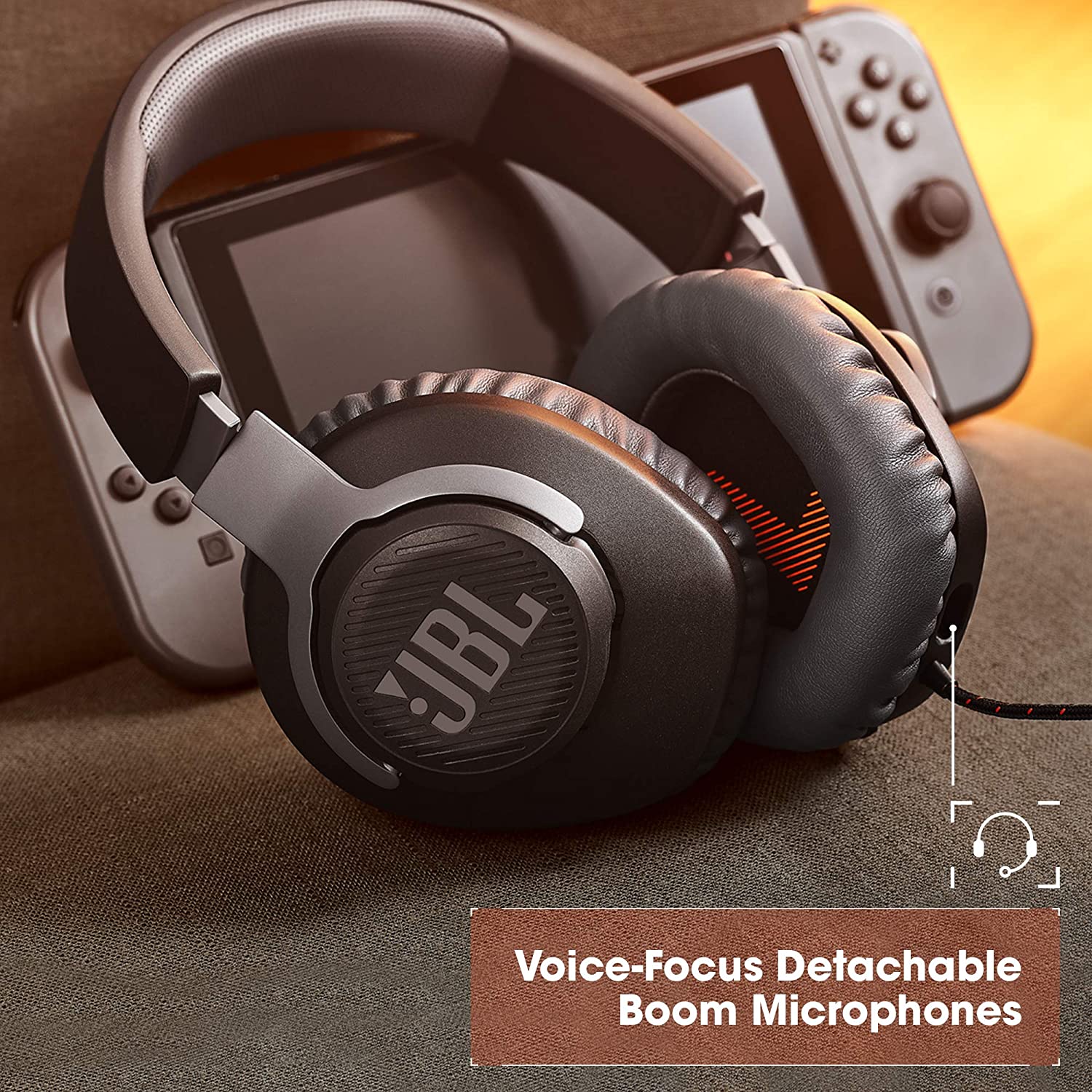  JBL Quantum 350 - Auriculares inalámbricos para juegos de PC  con micrófono desmontable Boom, negro, grande : Videojuegos