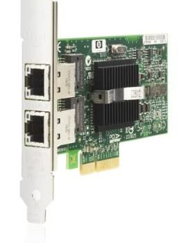 Placa adaptador Ethernet Gigabit de puerto dual HP 412651-001 NC360T - Tiene dos puertos externos RJ45 10/100/1000Mb - Requiere un perfil bajo (o altura..