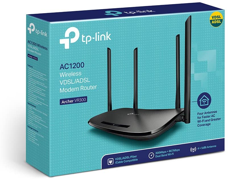 TP-LINK MODEM ROUTER AC 1200 VDSL/ADSL ARCHER VR300