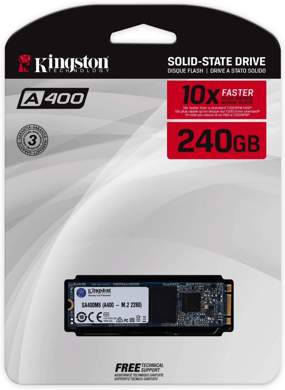 Cívico Arqueólogo Señora DISCO DURO SOLIDO KINGSTON A400 240GB SSD M.2 SATA SA400M8/240G