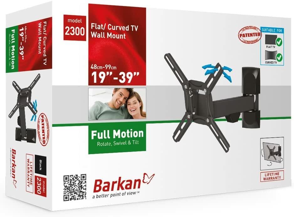 Base Barkan con ruedas para TV Movil de 13 a 83 Soporte de Inclinación y  Altura - Laser Print Soluciones