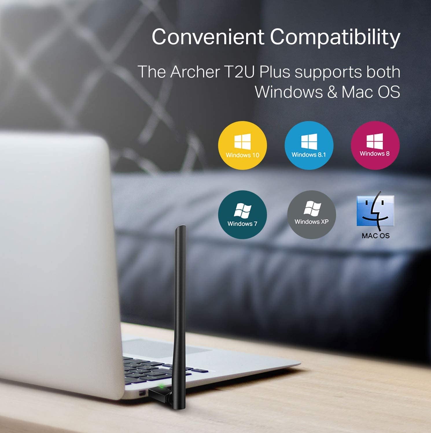 TP-Link Adaptador de WiFi USB AC600 Archer T2U PLUS