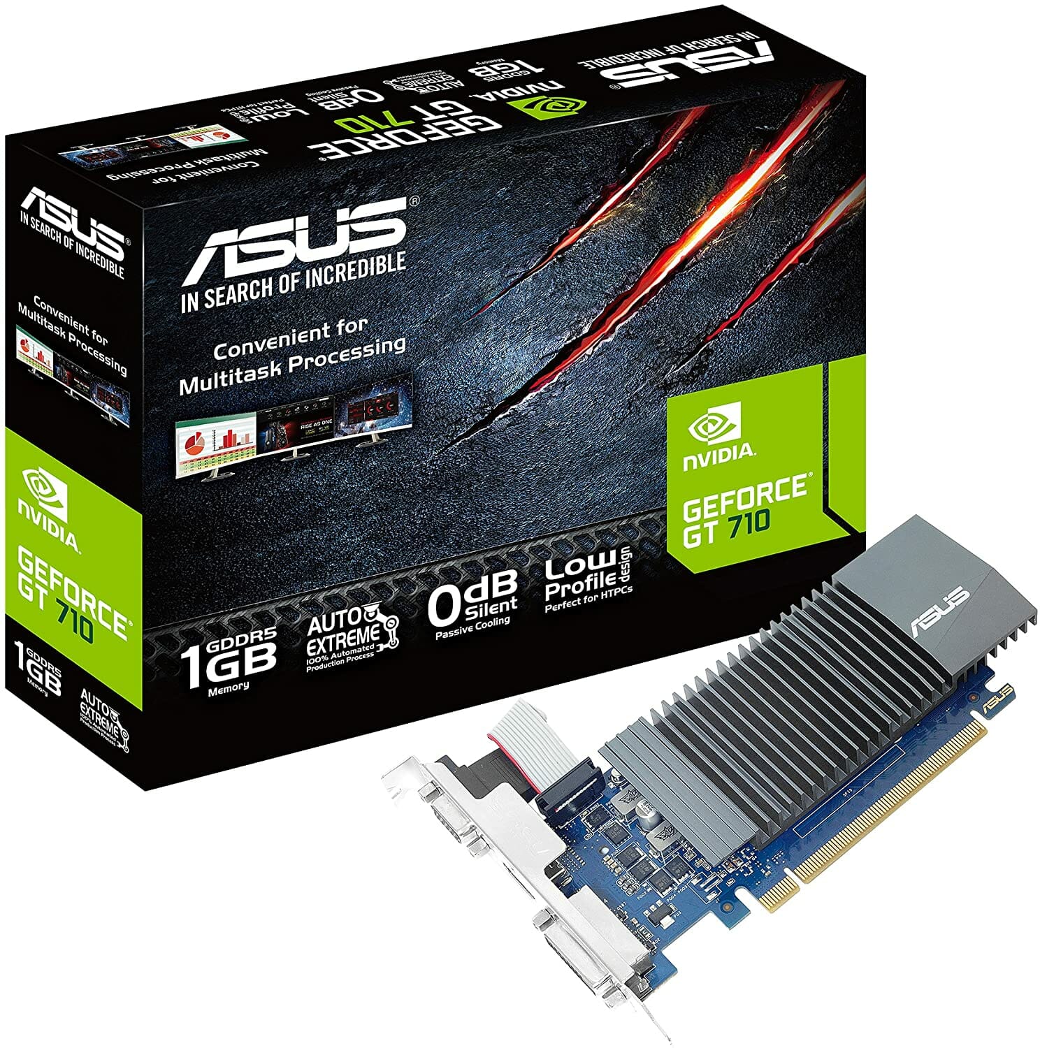 ASUS NVIDIA GT710 1GB GDDR5 PCI EXPRESS 2.0 DVI-D HDMI GT710-SL-1GD5