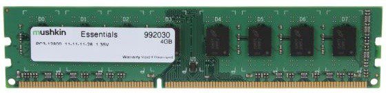 MEMORIA RAM MUSHKIN ESSENTIALS 4GB DDR3 1600MHz 992030