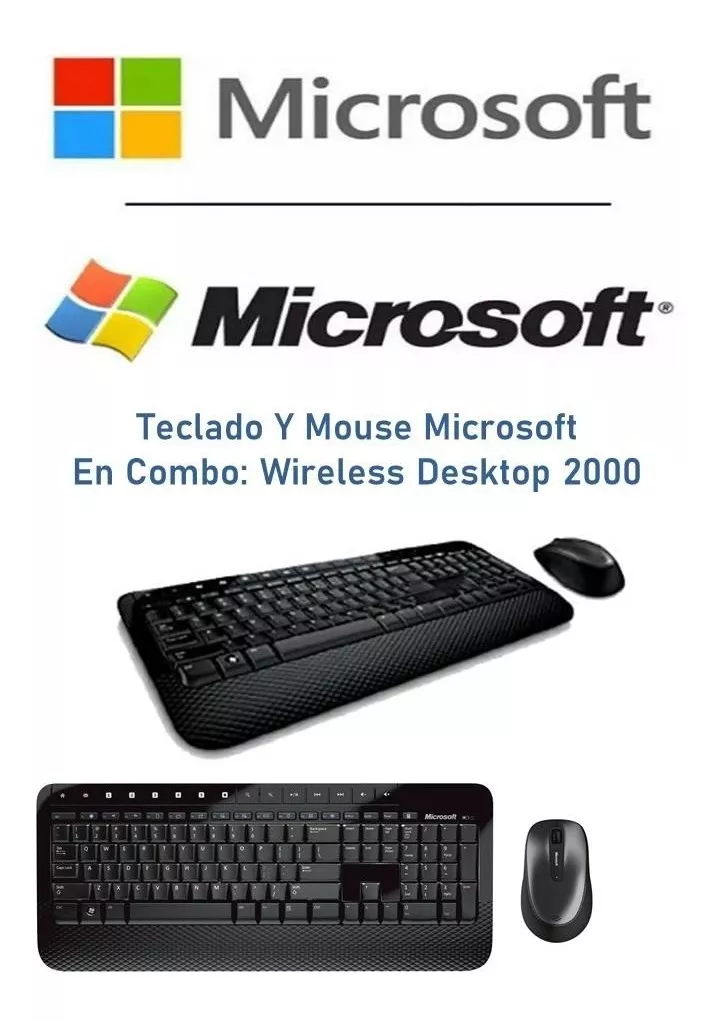 Microsoft Desktop 2000 COMBO TECLADO Y MOUSE WIRELESS M7J-00004