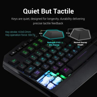 REDRAGON TECLADO /MOUSE K503A RGB-SP/M601 CENTROPHORUS S101-3