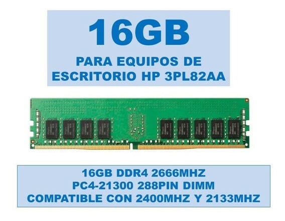HP 3PL82AA memoria RAM 16GB 1x16GB DDR4-2666 3PL82AA