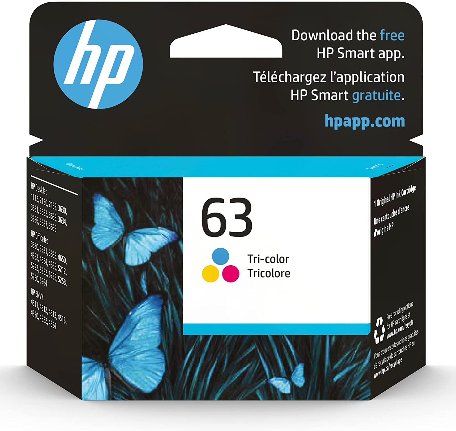 HP 63 Cartucho De Tinta Tricolor F6U61AN