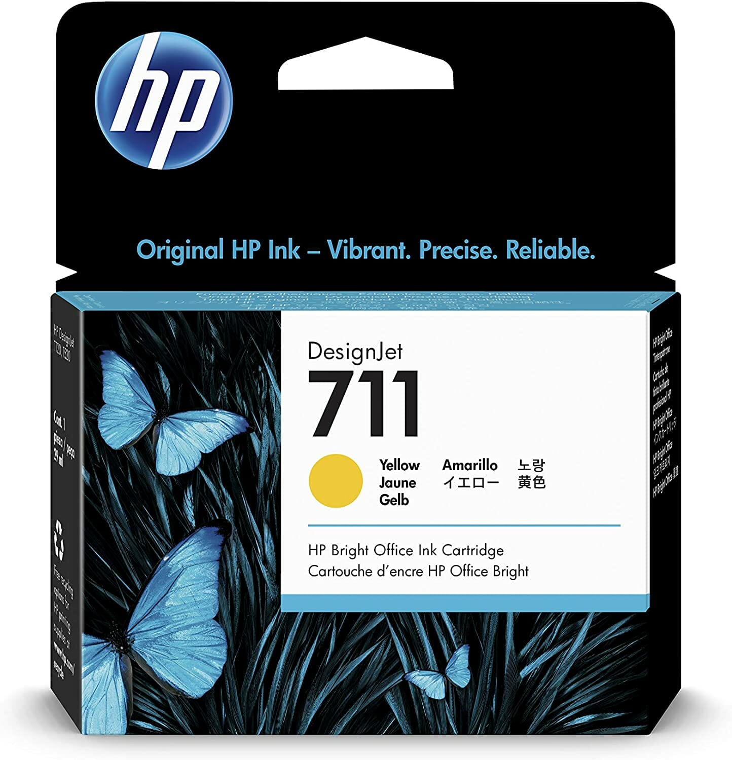 HP 711 Amarillo Cartucho de Tinta Original CZ132A