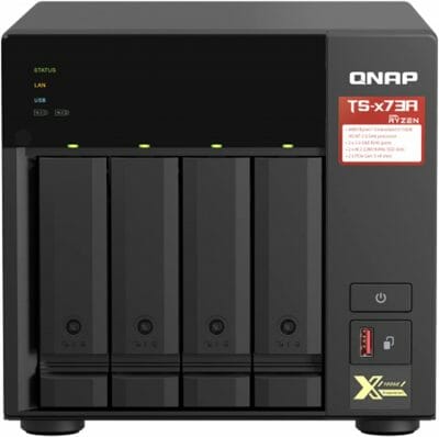 QNAP NAS alta velocidad 4 bahías AMD Ryzen 8GB 2.5 GbE TS-473A-8G
