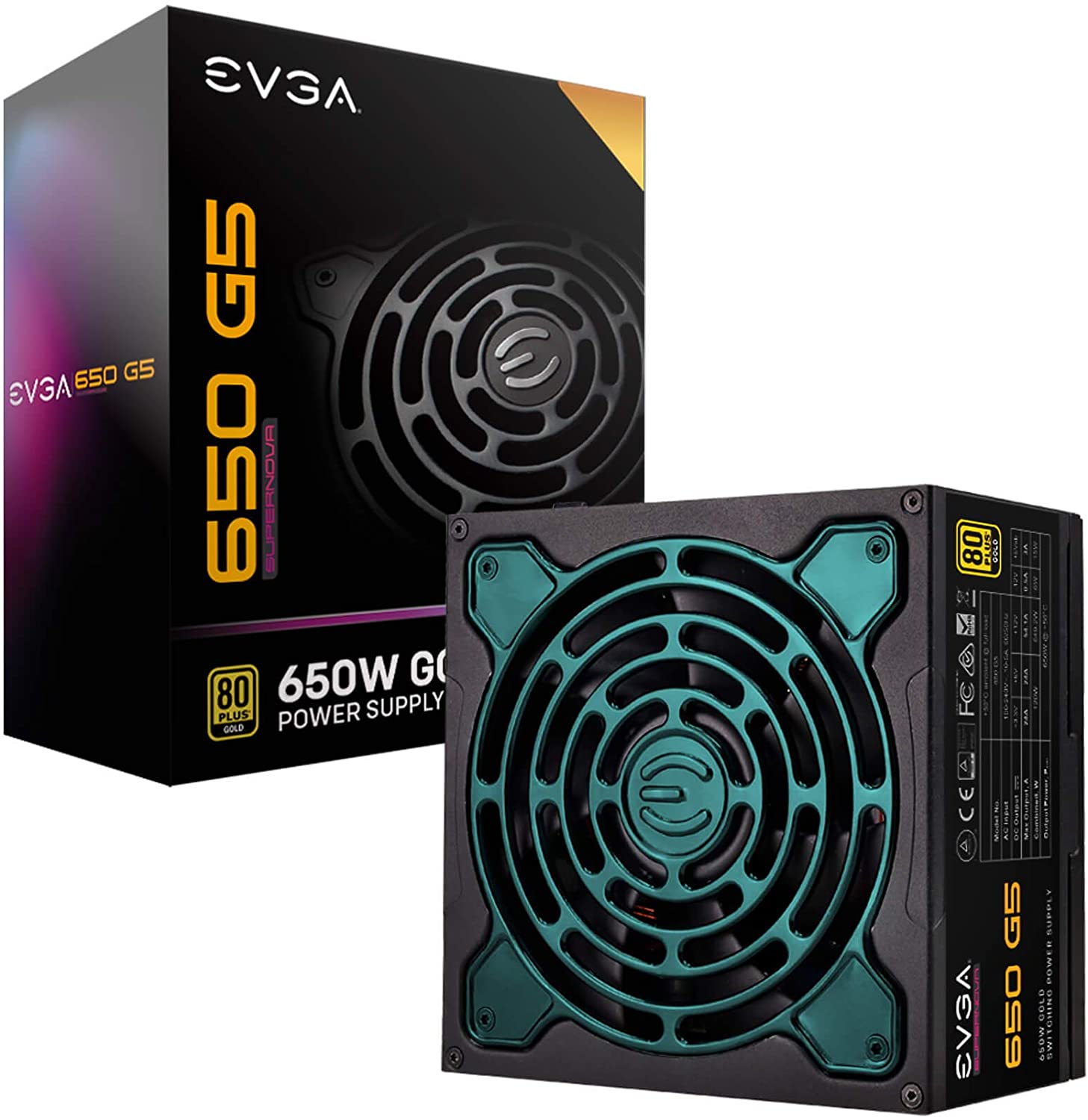 EVGA 650 SUPERNOVA G5 80 PLUS GOLD ATX 650W FUENTE PODER 220-G5-650-X1