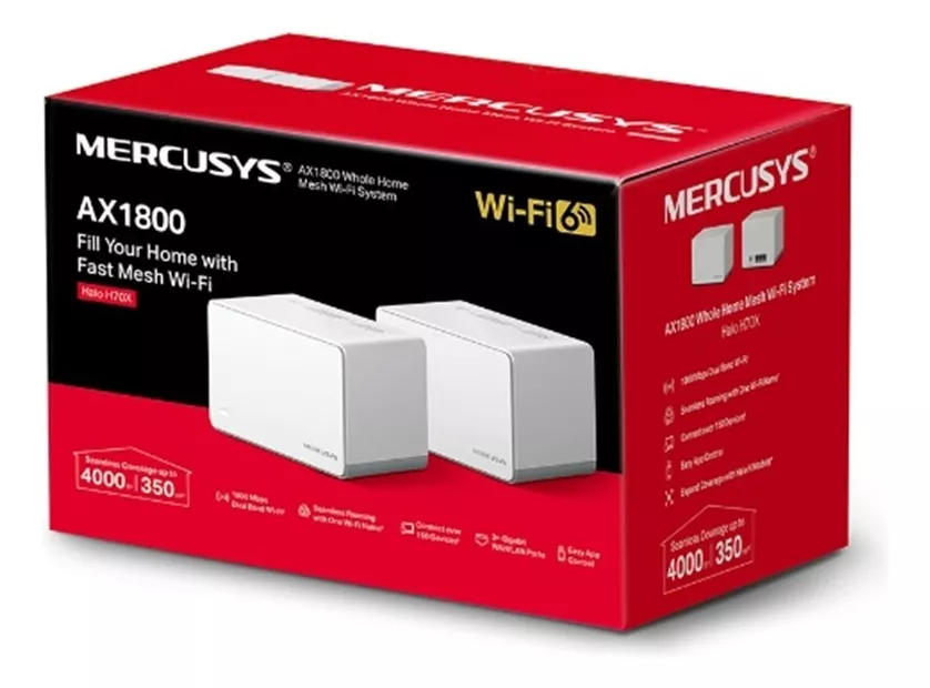 MERCUSYS HALO H70X SISTEMA WIFI 6 MESH AX1800 (2 UNIDADES) H70X (2-PACK)