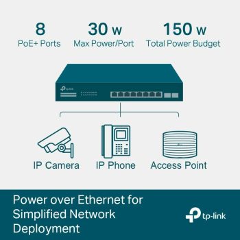 TP-Link Jetstream 10 Puertos Gigabit 8 PoE 2sfp TL-SG2210MP