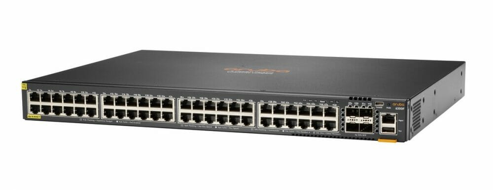 HPE Aruba 6300F 48-port 1GbE Class 4 PoE and 4-port SFP56 JL665A