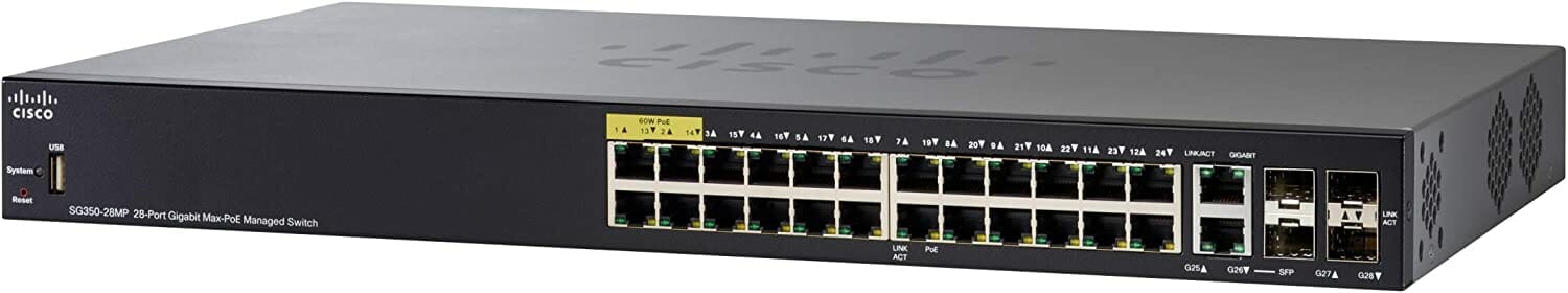 Cisco sg350 28 mp-k9-na 28-puertos Switch PoE Gigabit SG350-28MP-K9-NA