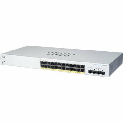 Conmutador de red administrado Gigabit de 24 puertos Cisco CBS220-24T-4G con SFP 