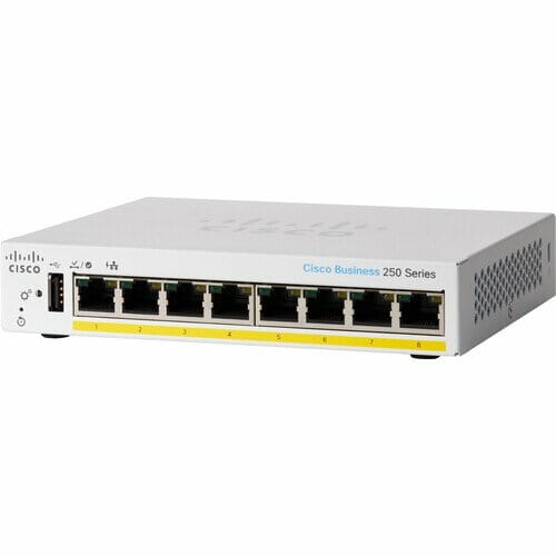 Cisco CBS250 8-Port Gigabit PoE+ Managed Switch (45W) CBS250-8PP-D-NA