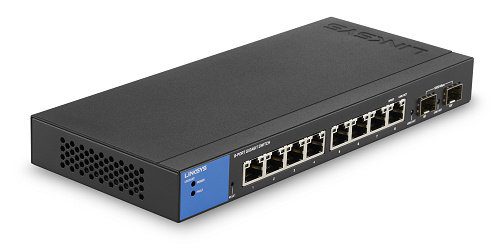 Switch Linksys Gigabit Ethernet LGS310C, 8 Puertos 10/100/1000 + 2 Puertos SFP, 20 Gbit/s, 8.000 Entradas - Gestionado