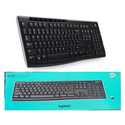 Logitech MK270 Combo de teclado y mouse inalámbricos para Windows, 2.4 GHz  inalámbrico, ratón compacto, 8 teclas multimedia y acceso directo, para PC