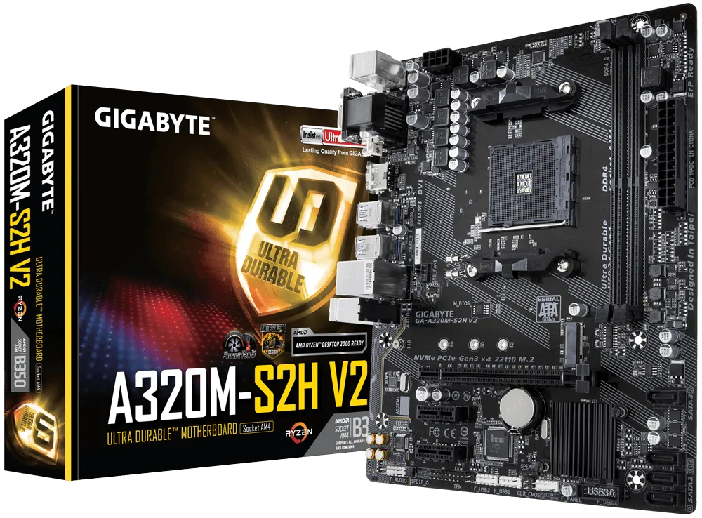 Gigabyte Tarjeta Madre AMD Ga-A320M-S2H V2