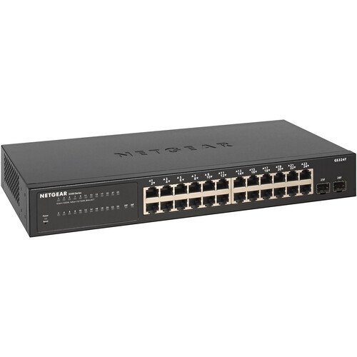 Conmutador gestionado Netgear S350 GS324T de 24 puertos Gigabit con SFP